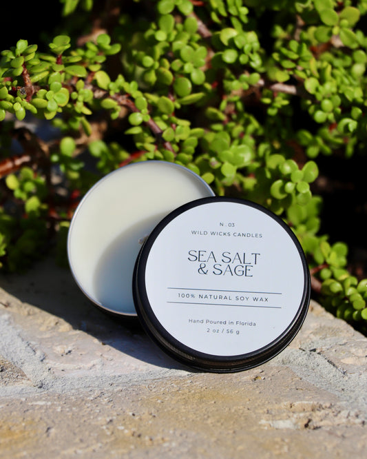 Sea Salt & Sage - Soy Candle - 2 oz.