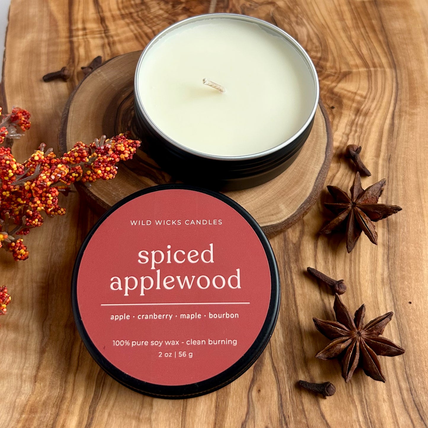 Spiced Applewood  - Soy Candle - 2 oz.