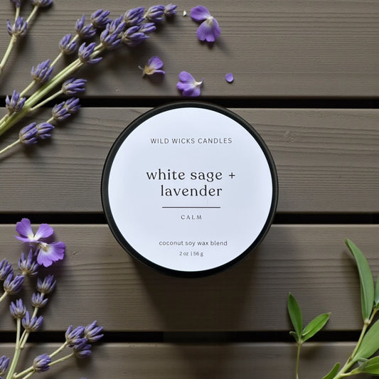 White Sage + Lavender 2 oz. Candle
