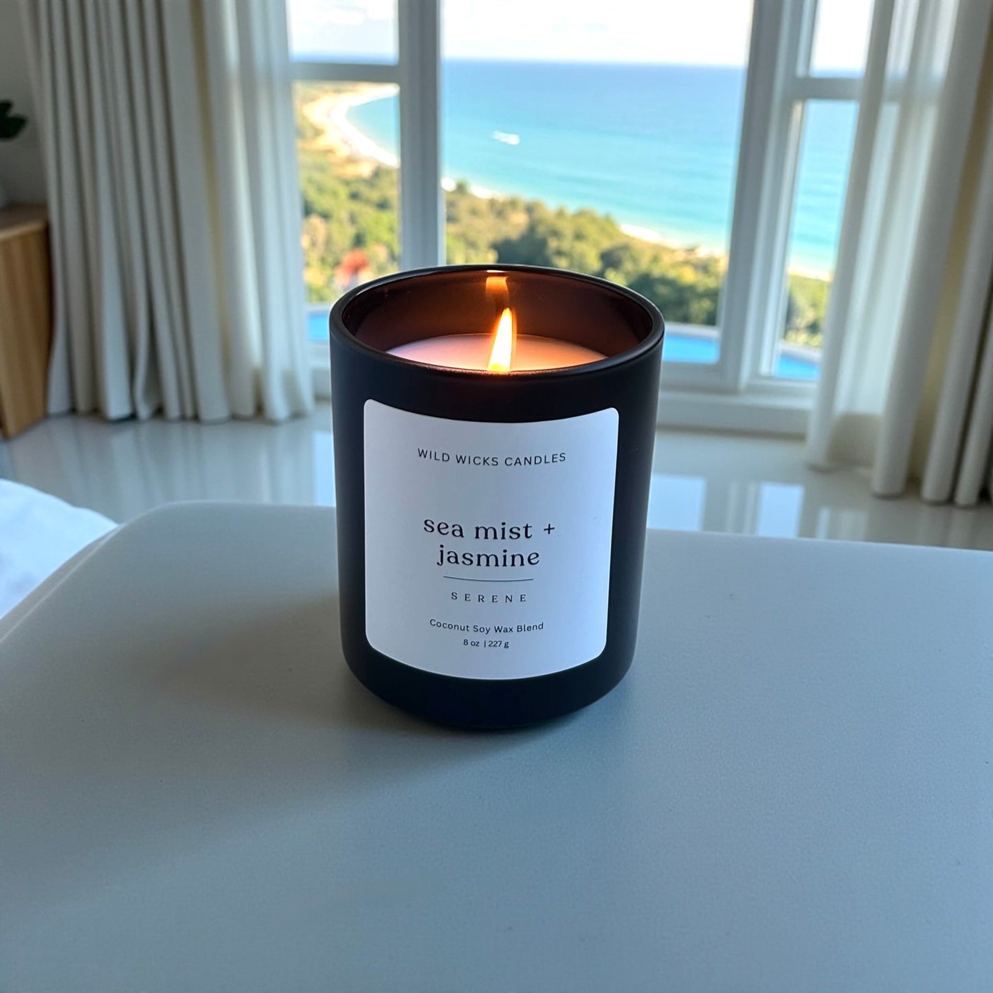 Sea Mist + Jasmine 8 oz. Candle